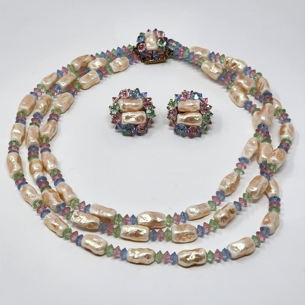 VINTAGE VENDOME NECKLACE AND EARRINGS